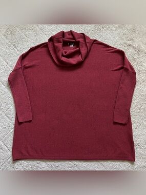 Smartwool Cowl Neck Poncho Sweater Oversized Cottage Wool Blend Minimalist Sz M